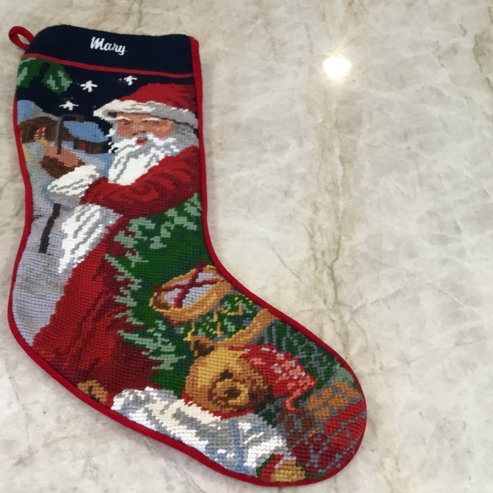 Classic Santa Christmas Stocking with Red  for “Mary”